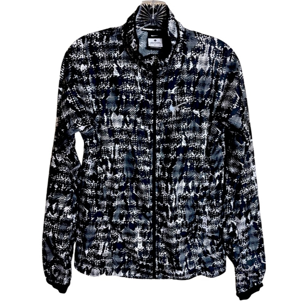Nike | Running Jacket | Full Zip Vented Back | Black White | Small